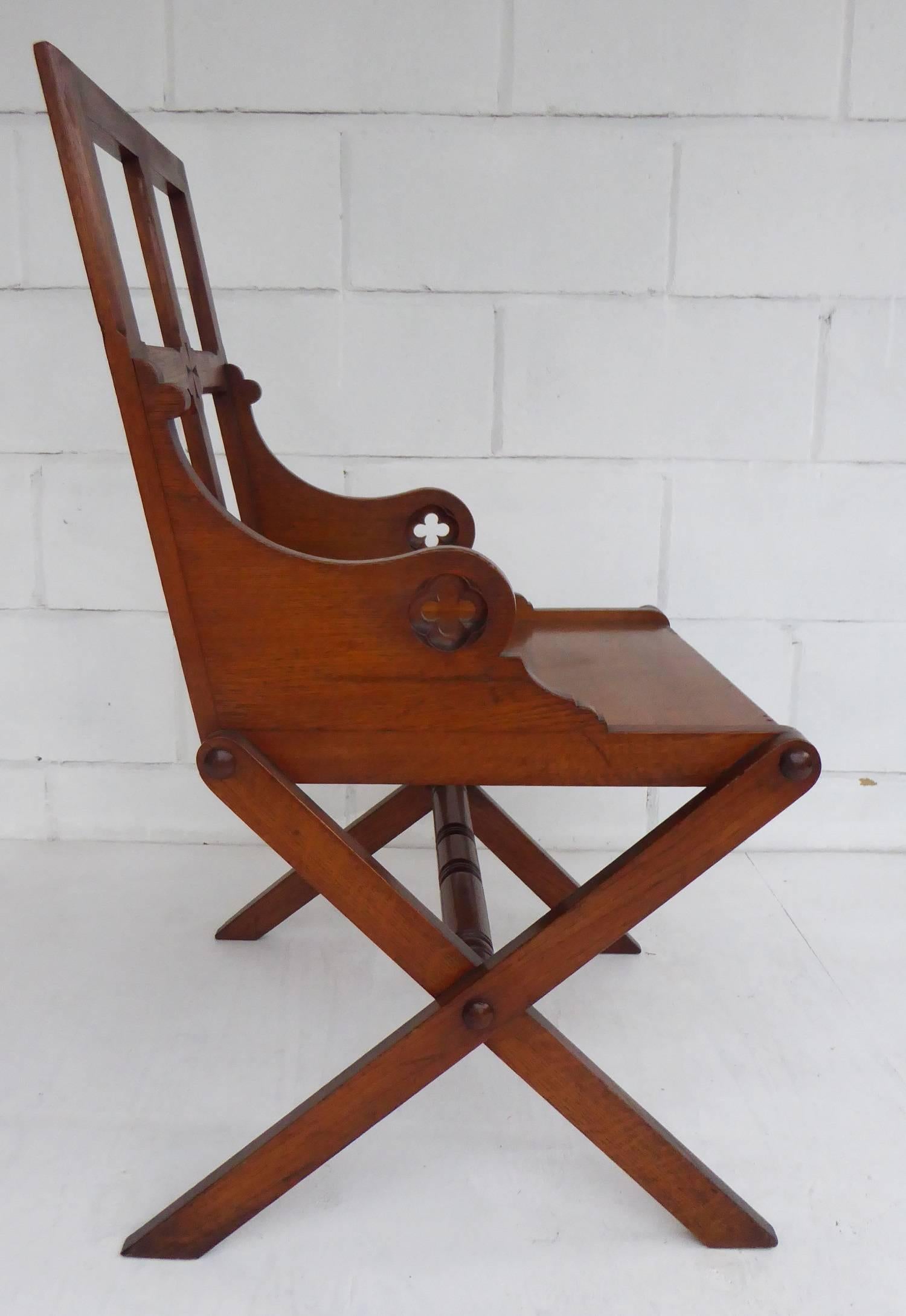 19th Century Gothic Revival Solid Oak Chair In Excellent Condition In Chelmsford, Essex