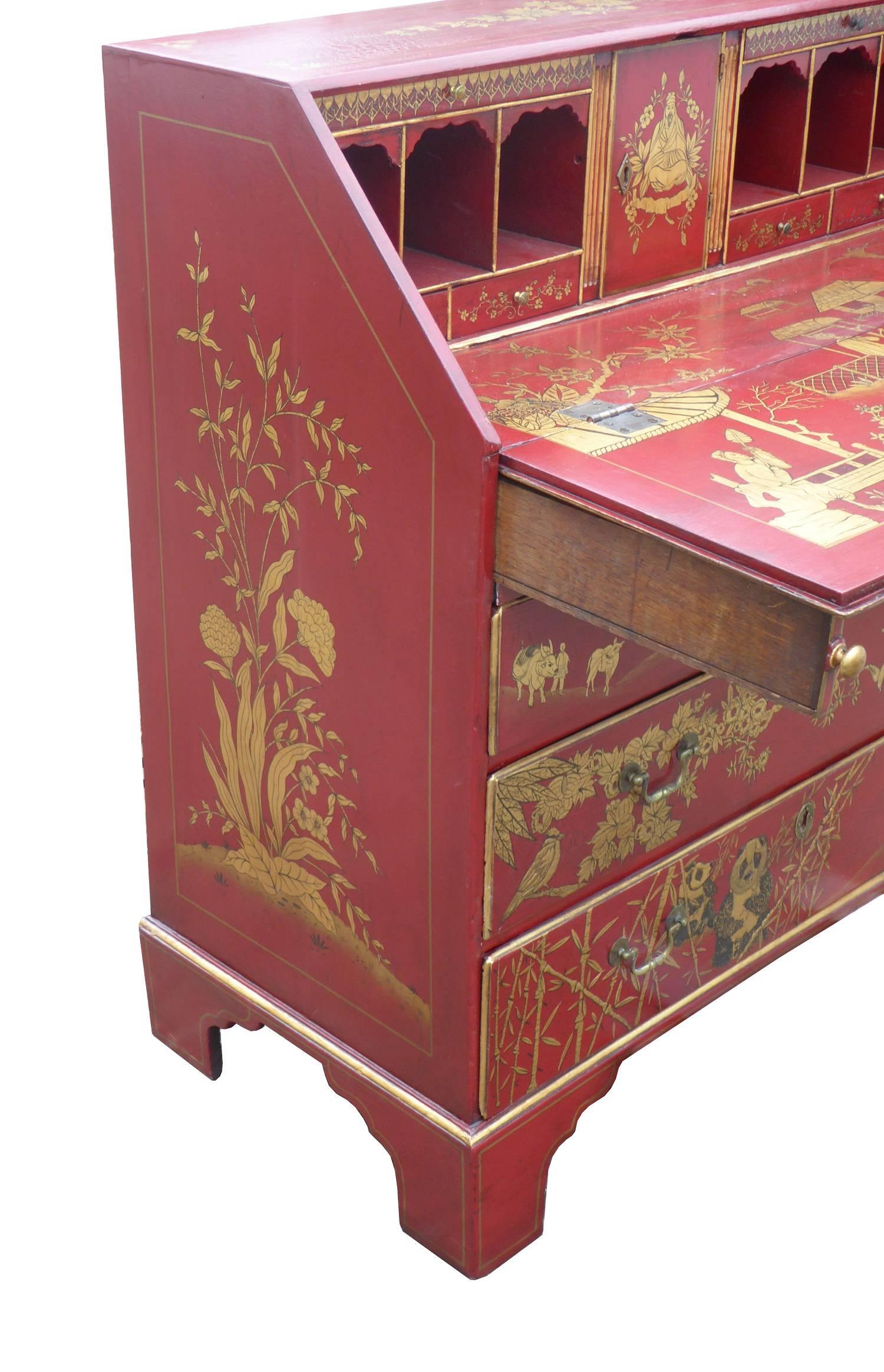 18th Century Gilt and Lacquer Chinoiserie Bureau 4