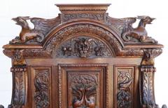 Superb 19th Century Carved Oak Bench