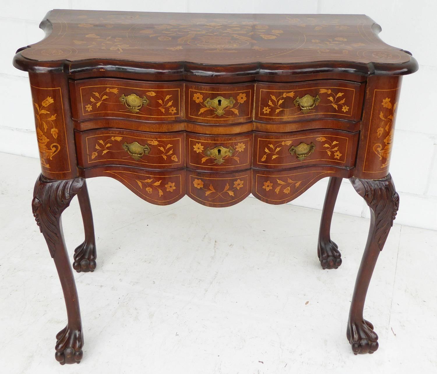 19th Century Mahogany Dutch Marquetry Chest 1