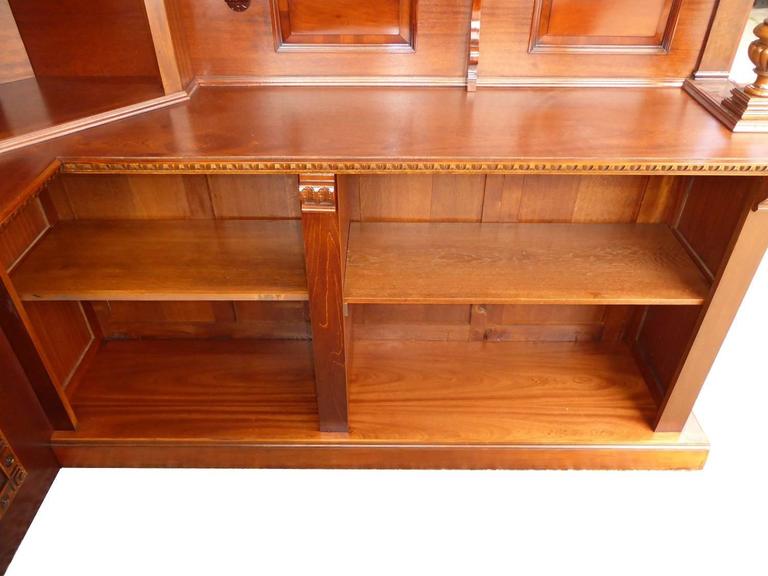 English Mahogany and Carved Walnut Canted Corner Bar For Sale at 1stdibs