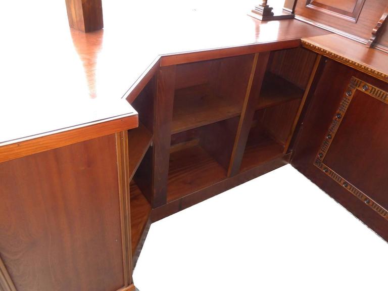 English Mahogany and Carved Walnut Canted Corner Bar For Sale at 1stdibs