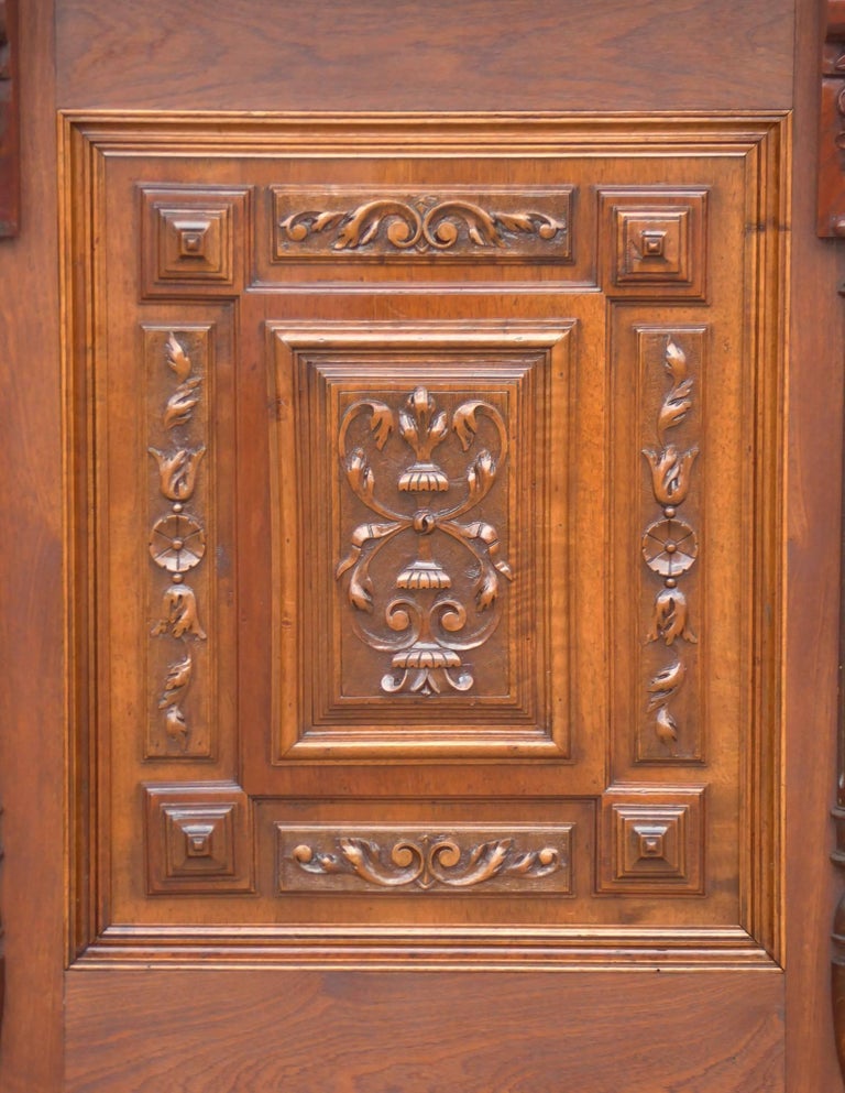 English Mahogany and Carved Walnut Canted Corner Bar For Sale at 1stDibs