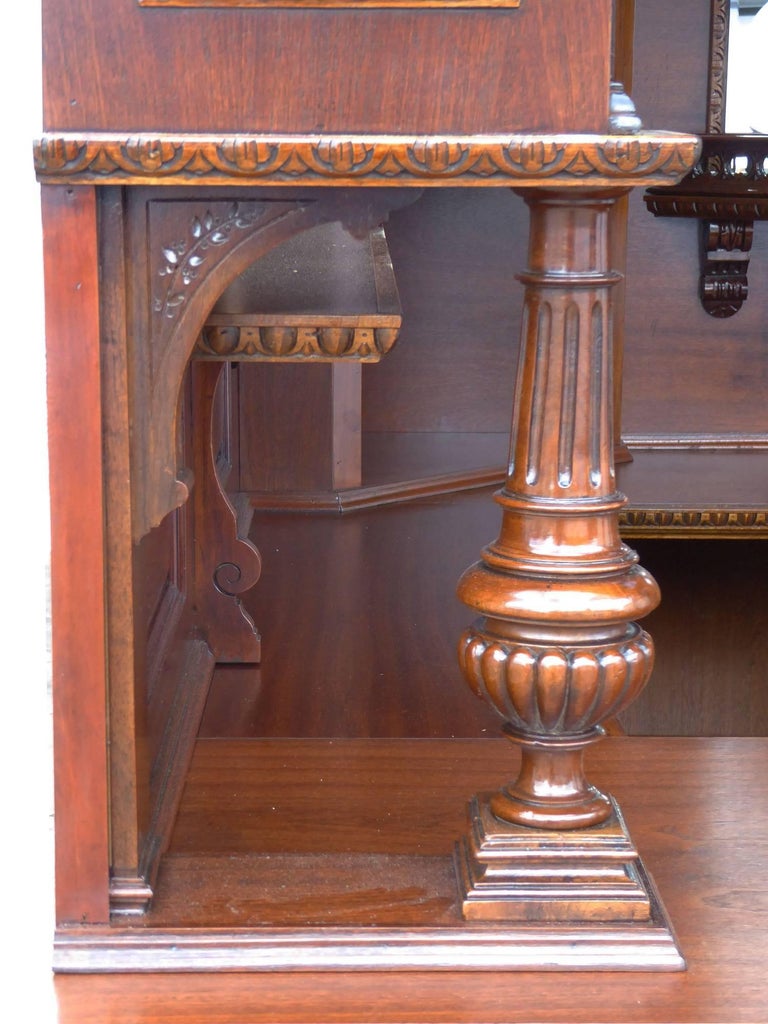 English Mahogany and Carved Walnut Canted Corner Bar For Sale at 1stDibs