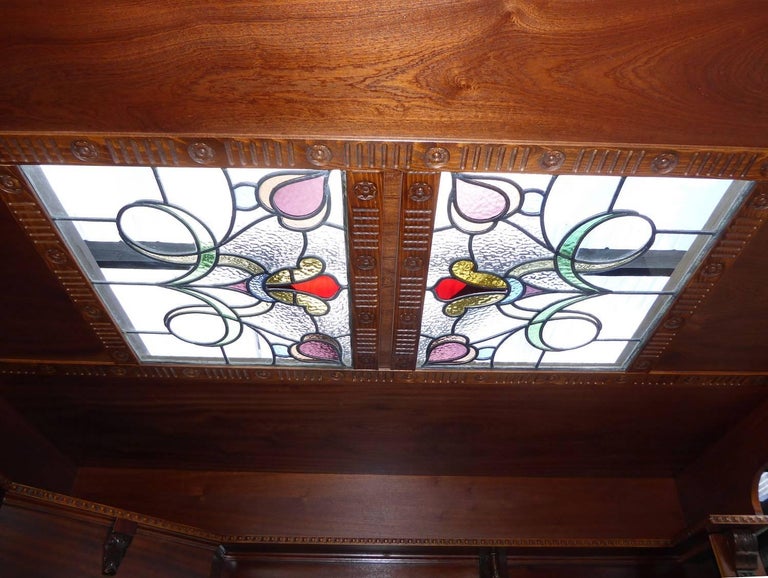 English Mahogany and Carved Walnut Canted Corner Bar For Sale at 1stDibs