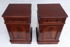 Pair of Victorian Flame Mahogany Bedside Cabinets