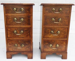 Pair of 19th Century Victorian Burr Walnut Bedside Chests
