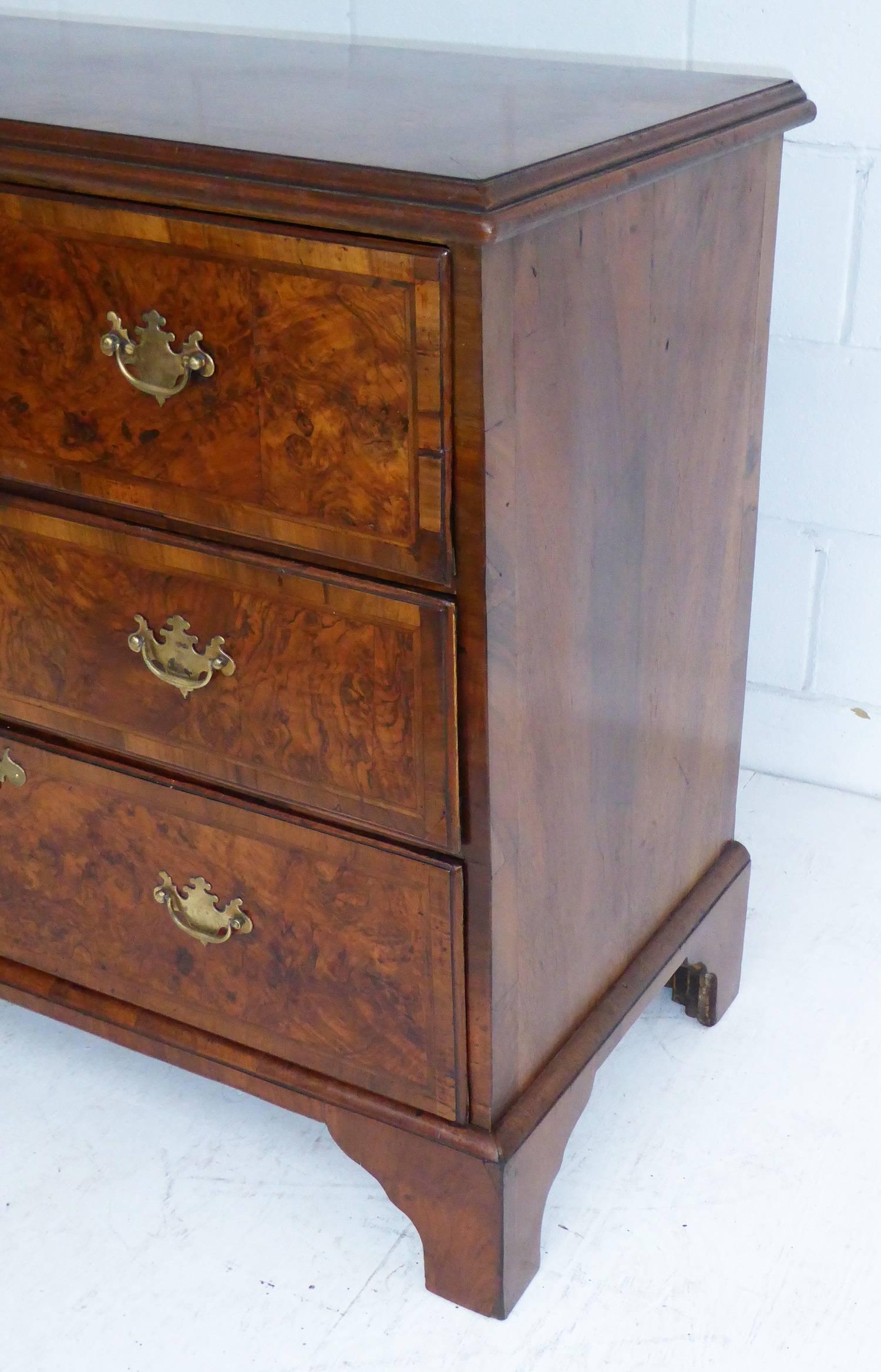 19th Century Early George III Burr Walnut Secretaire Chest of Drawers 2