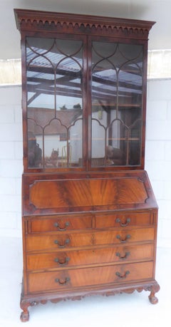 Good Quality Chippendale Style Secretary Bookcase