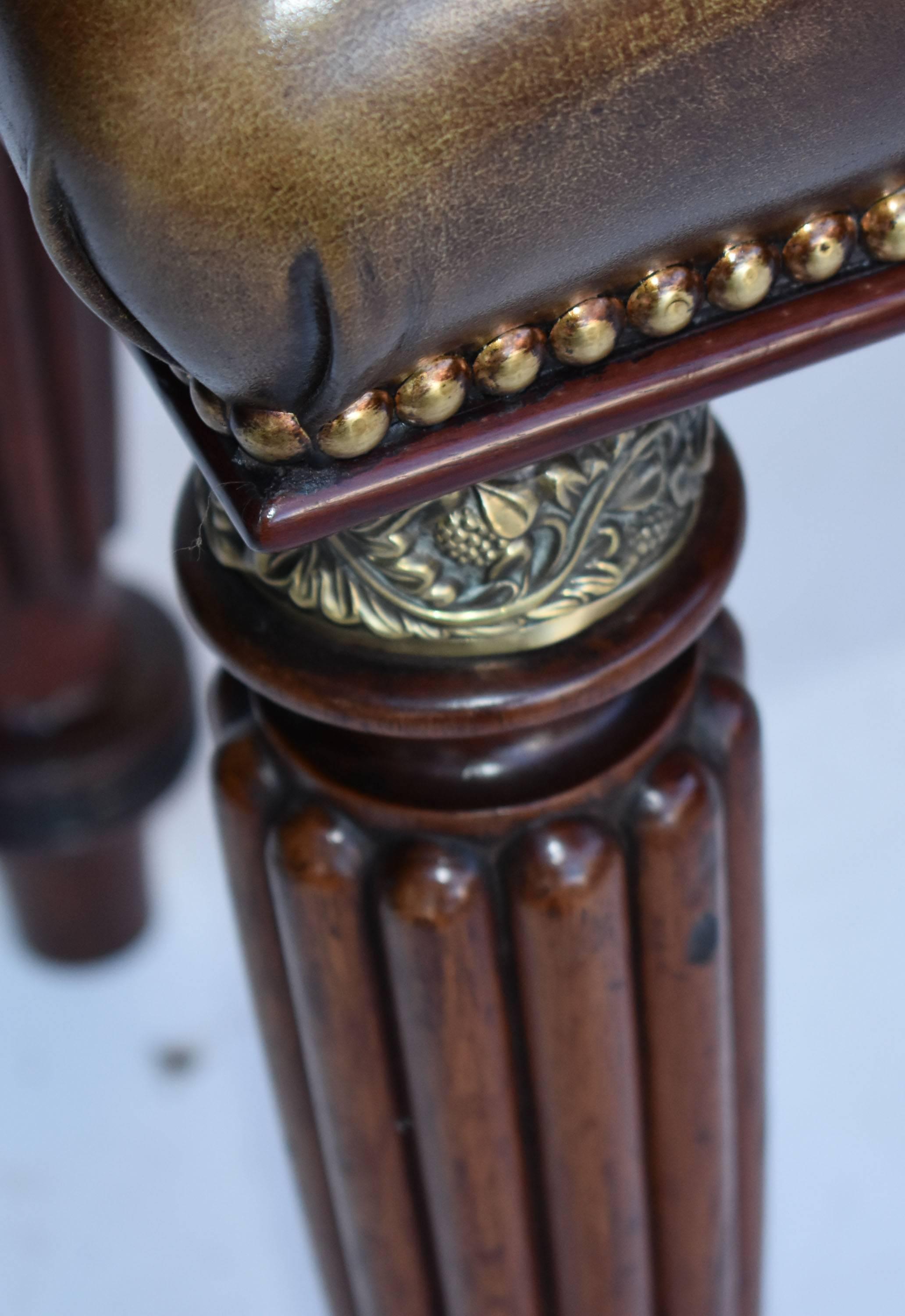 English 19th Century William IV Large Leather Stool