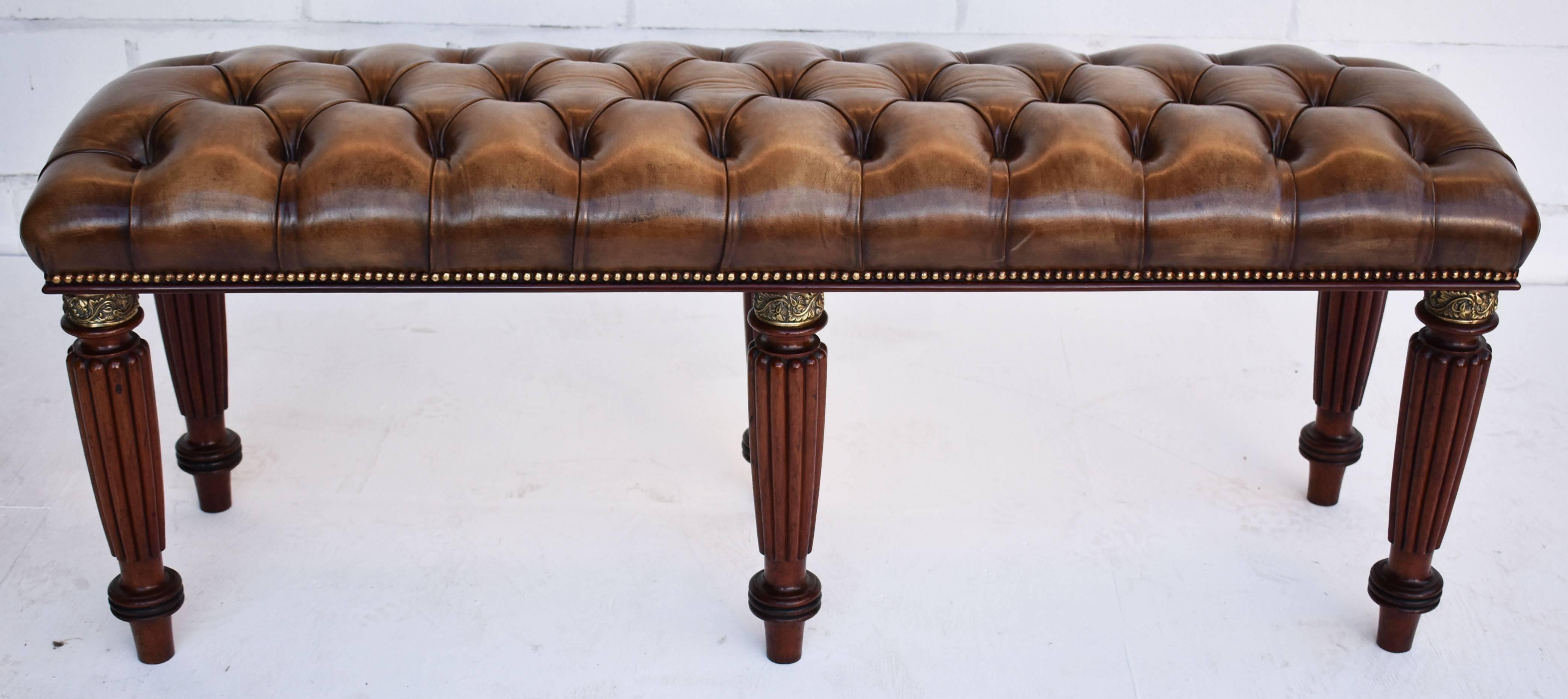 19th Century William IV Large Leather Stool In Excellent Condition In Chelmsford, Essex