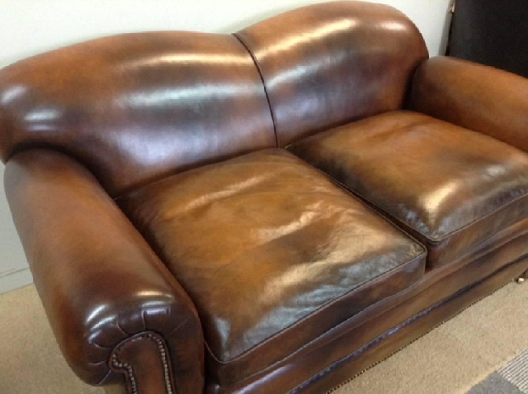 Antique Victorian Drop End Leather Sofa 3