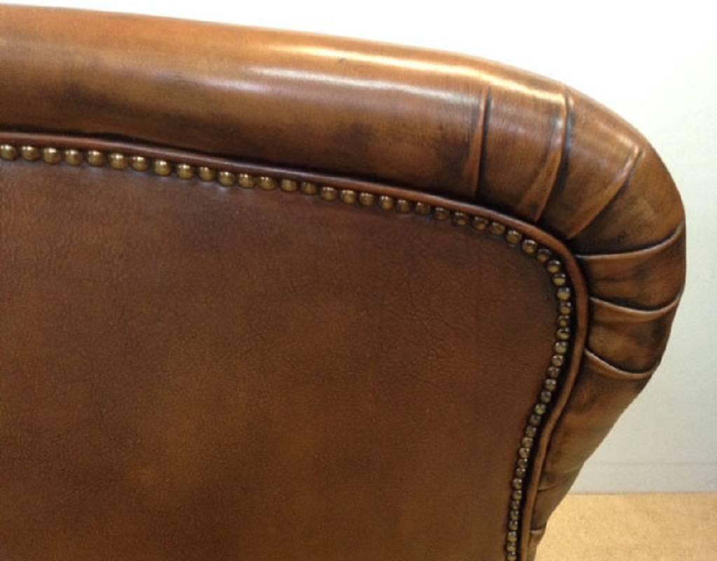 Antique Victorian Drop End Leather Sofa 4