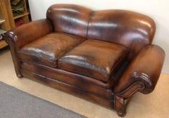 Antique Victorian Drop End Leather Sofa