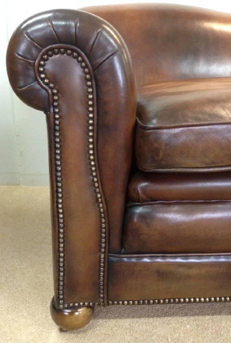 English Antique Victorian Drop End Leather Sofa