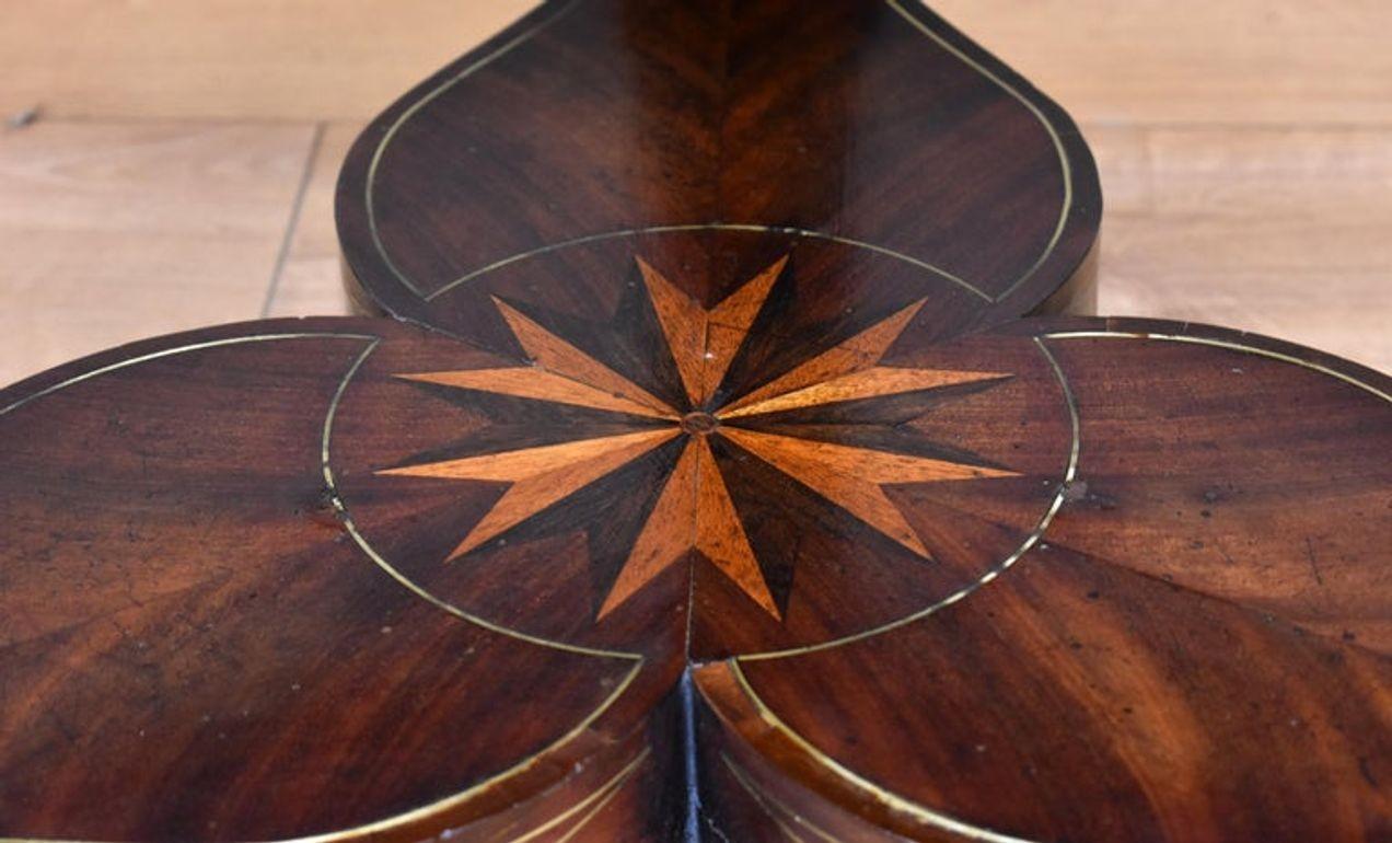 Regency Flame Mahogany Brass Inlaid Drum Table For Sale 11