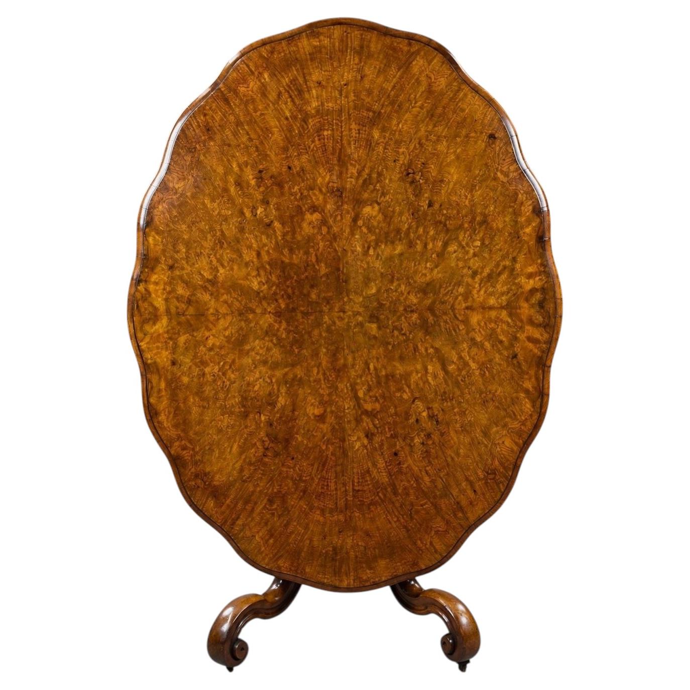 Victorian Burr Walnut Loo Table