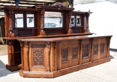 Victorian Style Carved Oak Front and Back Bar