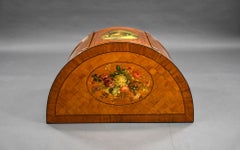Edwardian Painted Satinwood Demi-Lune Cabinet