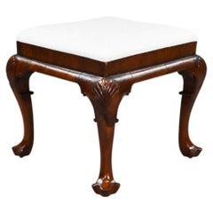 Antique Queen Anne Style Walnut Stool