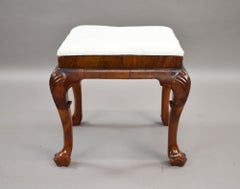 Antique Queen Anne Style Walnut Stool