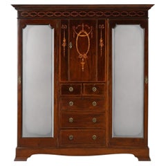 Edwardian Mahogany Inlaid Wardrobe