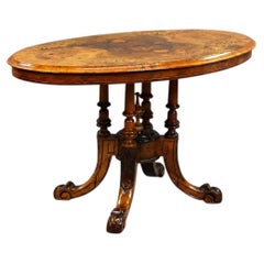 Victorian Burr Walnut Inlaid Coffee Table