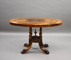 Victorian Burr Walnut Inlaid Coffee Table