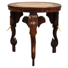 Carved Mahogany Elephant Coffee Table