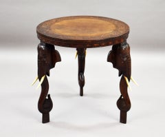 Carved Mahogany Elephant Coffee Table