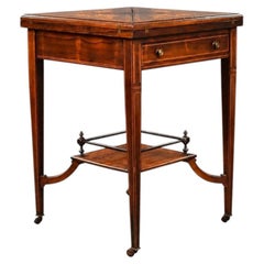 Edwardian Inlaid Rosewood Envelope Card Table