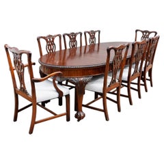 Edwardian Mahogany Extending Dining Table & 12 Chairs