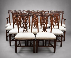 Edwardian Mahogany Extending Dining Table & 12 Chairs