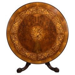Victorian Burr Walnut Marquetry Centre Table