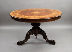 Victorian Burr Walnut Marquetry Centre Table