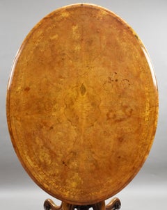 Victorian Burr Walnut Inlaid Loo Table