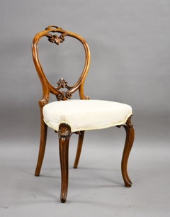 Set of 4 Victorian Walnut Balloon Back Dining Chairs