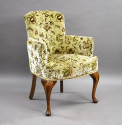Set of Four Queen Anne Style Walnut Armchairs