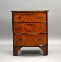 Antique Walnut Bow Front Chest of Drawers