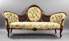 Victorian Walnut Carved Sofa/Chaise