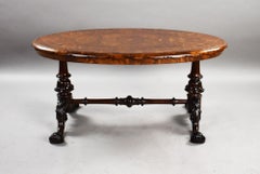 Victorian Burr Walnut Inlaid Coffee Table