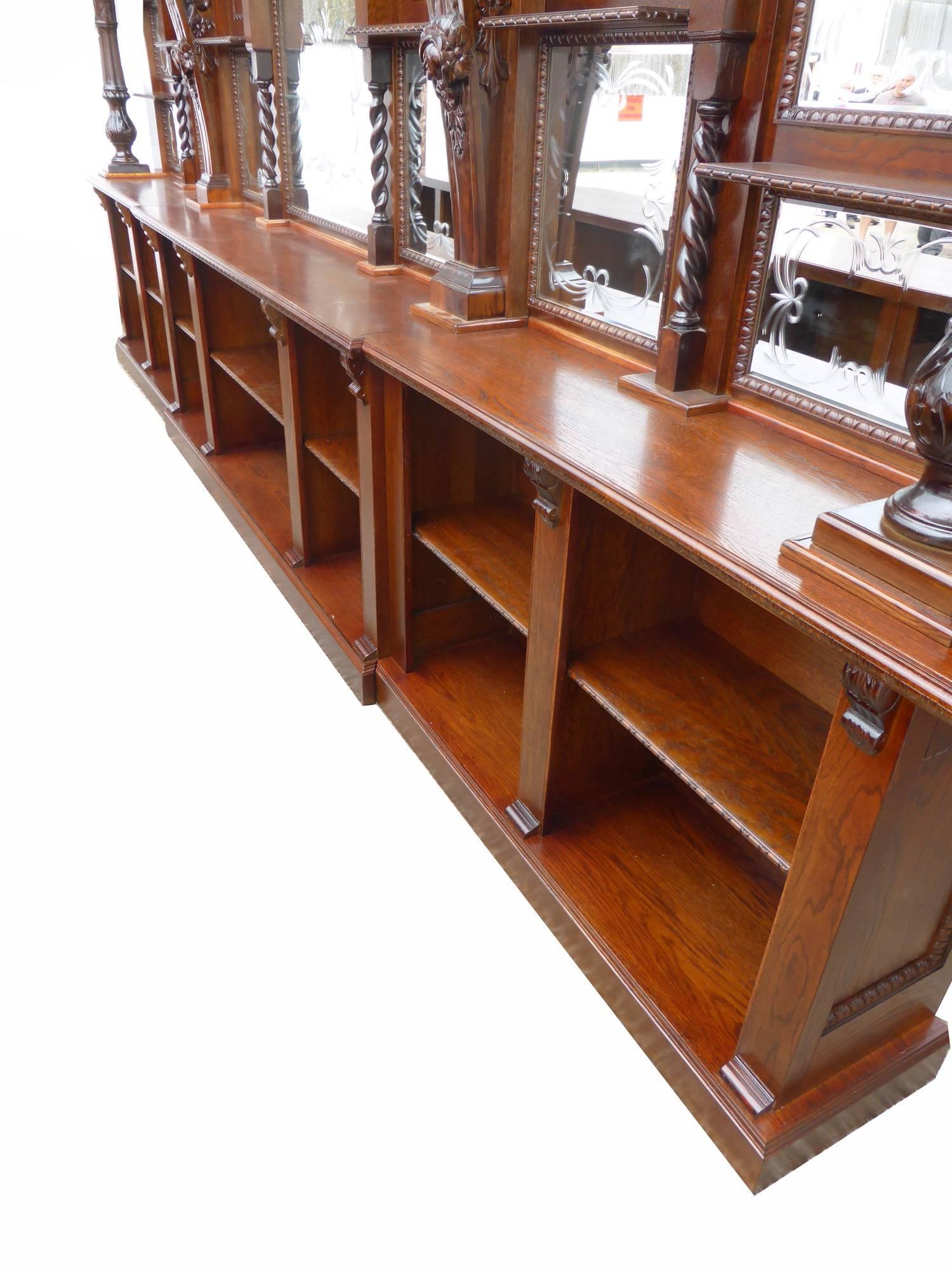 English Carved Oak Front and Back Bar 2