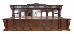 English Carved Oak Front and Back Bar
