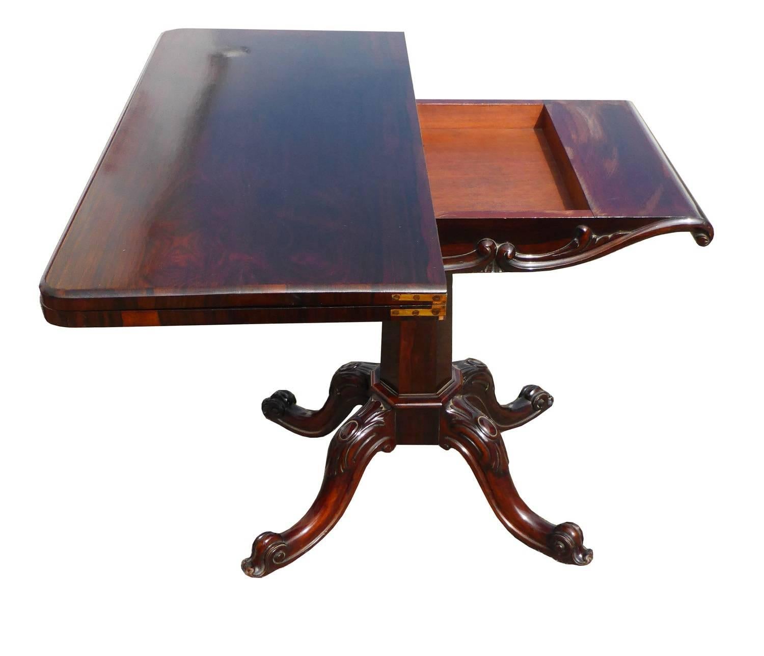 19th Century Rosewood Card Table 1