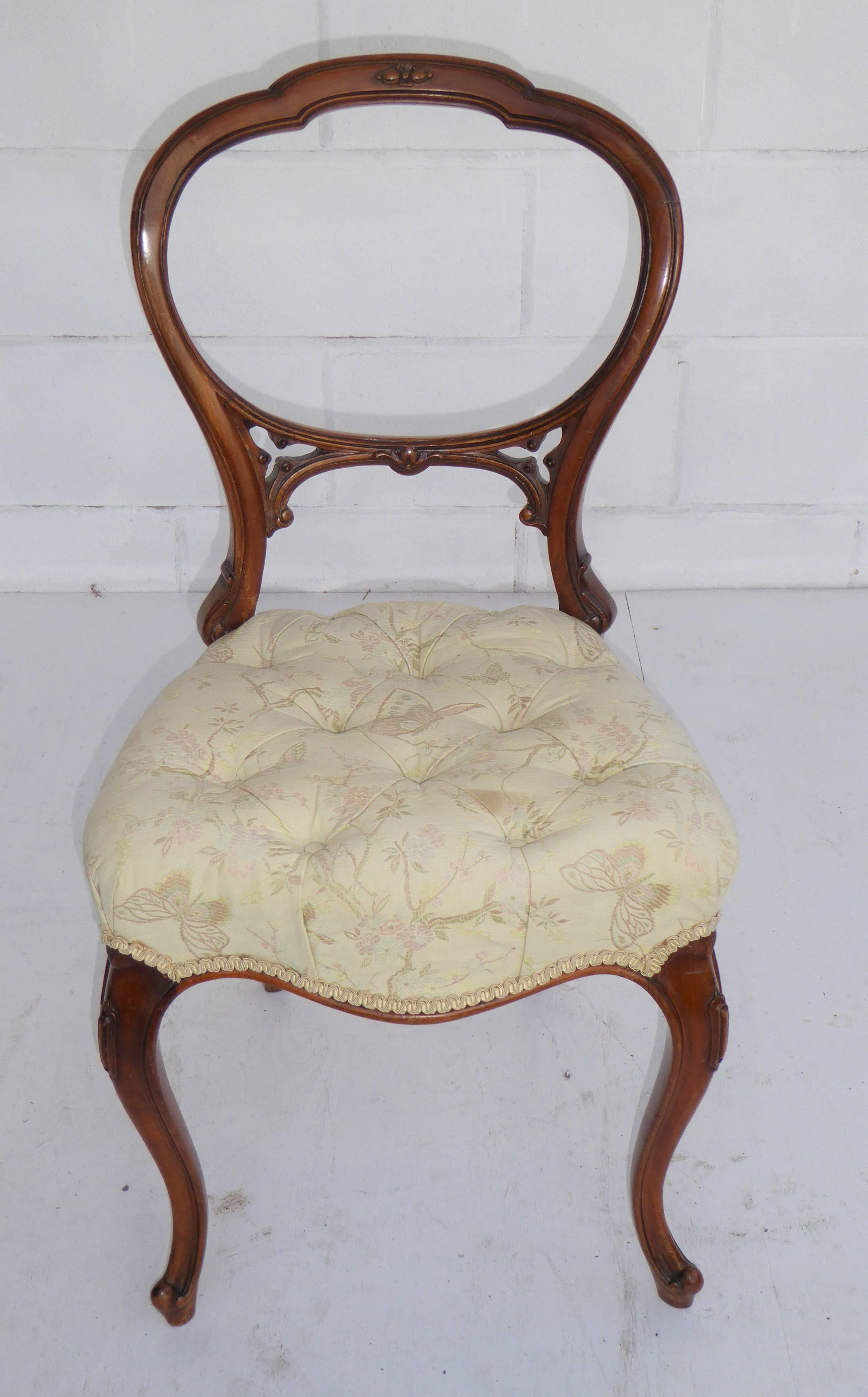 Set of Six Victorian Walnut Chairs 2