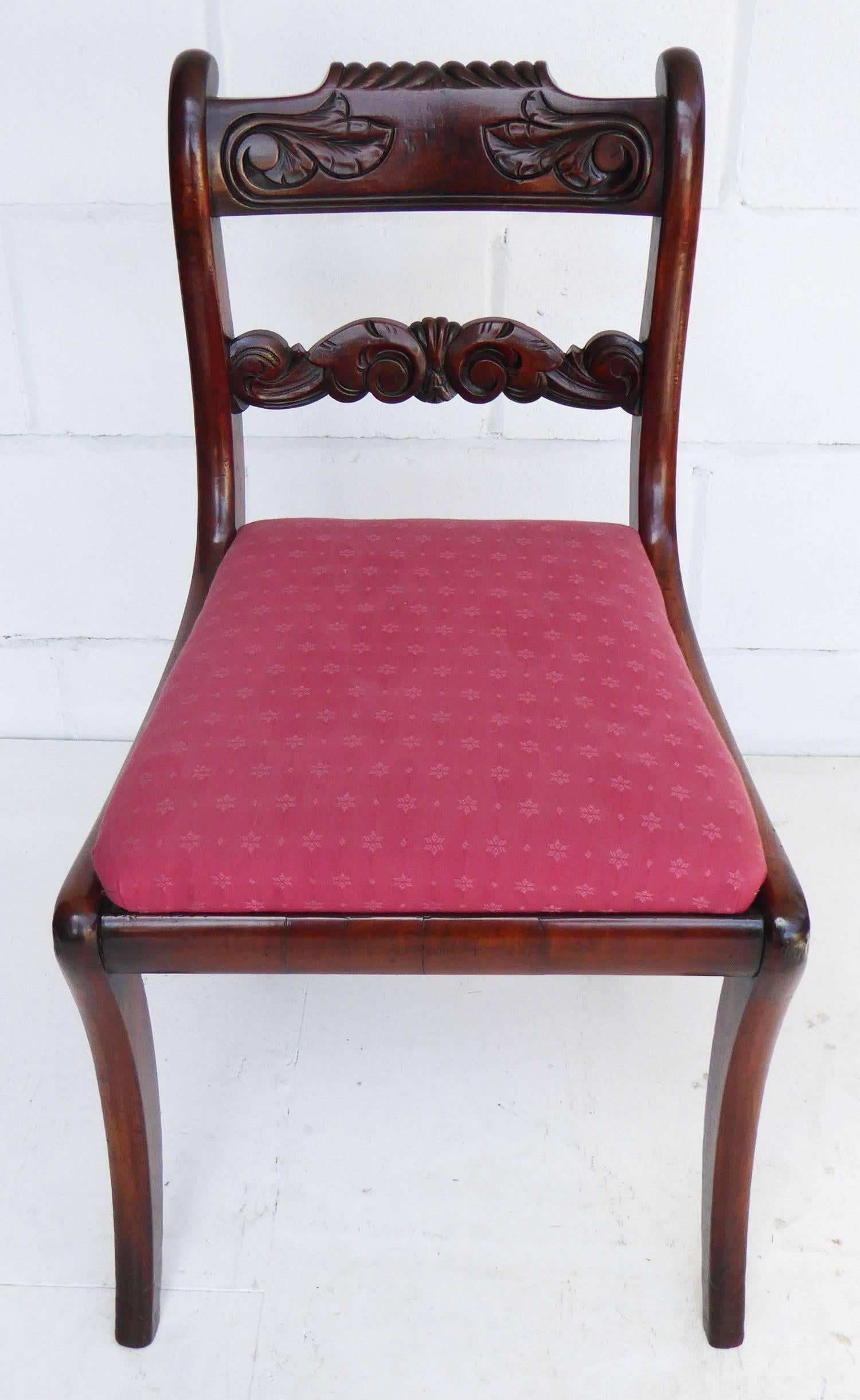 19th Century Set of Eight Regency Mahogany Dining Chairs In Good Condition In Chelmsford, Essex