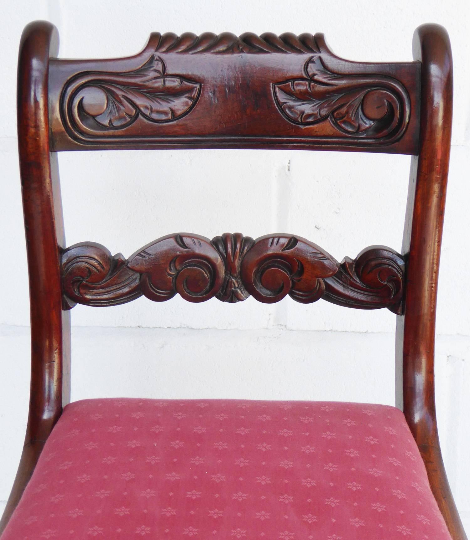 19th Century Set of Eight Regency Mahogany Dining Chairs 1