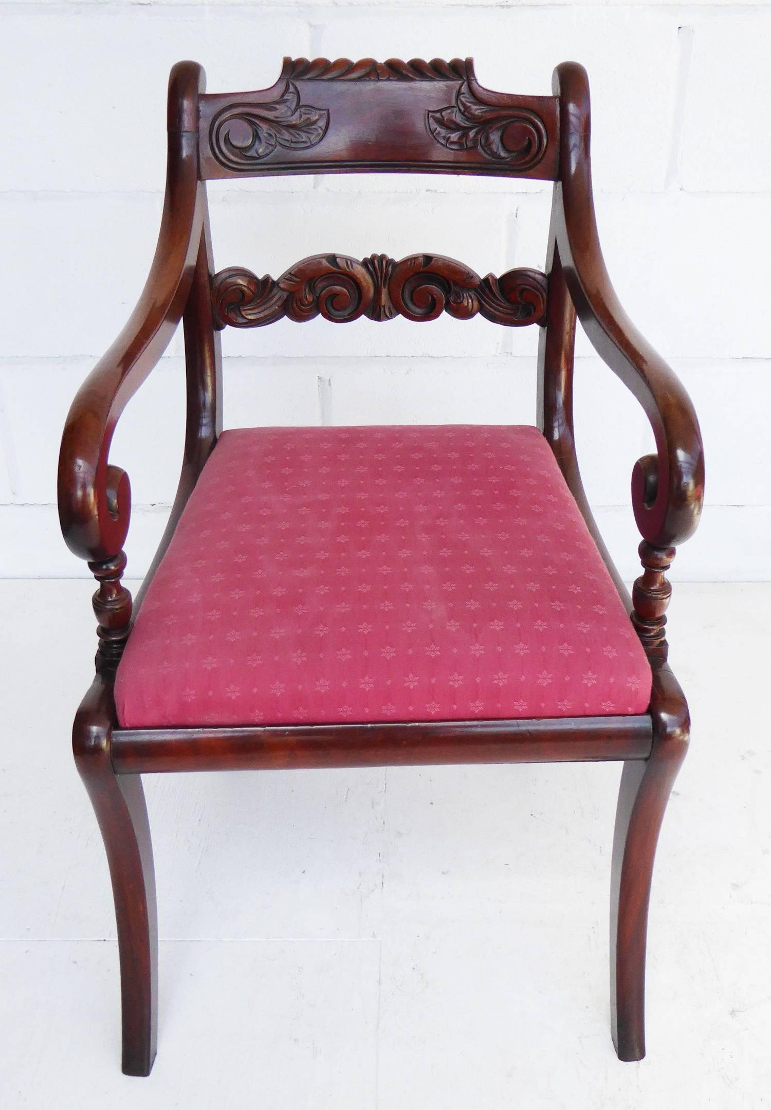 19th Century Set of Eight Regency Mahogany Dining Chairs 5