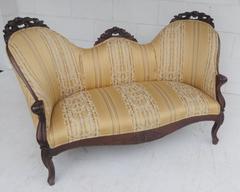 Victorian Rosewood Carved Sofa or Chaise