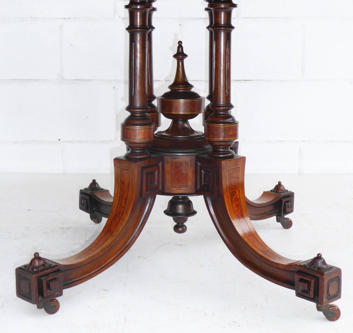 Great Britain (UK) 19th Century Victorian Burr Walnut Oval Loo Table